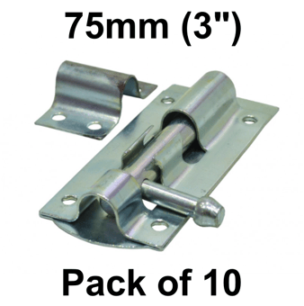 picture of ZP Straight Tower Bolt - 75mm (3") - Pack of 10 - [CI-DB112L]