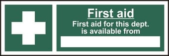Picture of Spectrum First aid First aid for this department is available from ___ - RPVC 300 x 100mm - SCXO-CI-12041