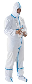 picture of Tyvek - CHA6 - Classic Plus Coverall with Socks - Conforms to EN 340 Complex Design Types 4B, 5, 6 - White - Size XL -[BL-382109] - (DISC-W)