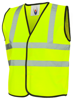 Picture of Uneek Childrens Hi-Viz Yellow Waist Coat - UN-UC806-YW