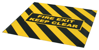 Picture of Heskins Anti-Slip Fire Exit Marker Black/Yellow - 1m x 1.5m - [HE-H3416-15]