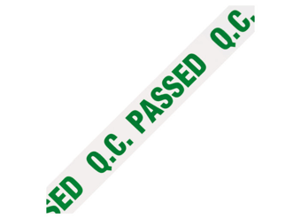 Picture of Quality Control Passed Printed Tape Green on White - Sold per Roll - [RJ-QCPP8]