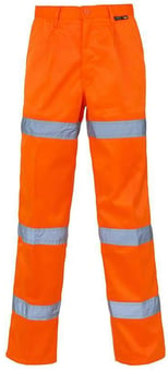 Picture of Hi Vis Orange 3 Band Polycotton Trousers - Regular Leg - ST-PC38782-F