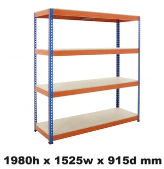 picture of BiGDUG BiG400 Racking 4 Levels - Chipboard Shelves - 1980h x 1525w x 915d mm - [BDU-B41915094BO]