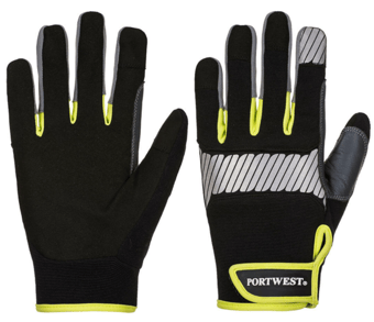 picture of Portwest A770 PW3 General Black/Yellow Utility Gloves - PW-A770BKY