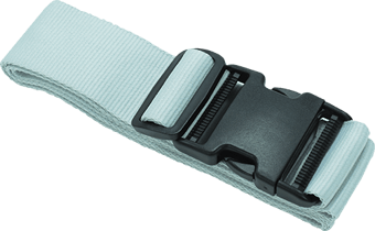 picture of Branded With Your Logo - Luggage Strap Light Grey Black Buckle - 50mm x 180cm - [MT-LUGGAGE/STRAP]