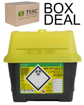 picture of Sharpsafe Recycled Sharps Bin - Yellow Lid - 2L - Box Deal of 50 - [IH-VC-51405430]