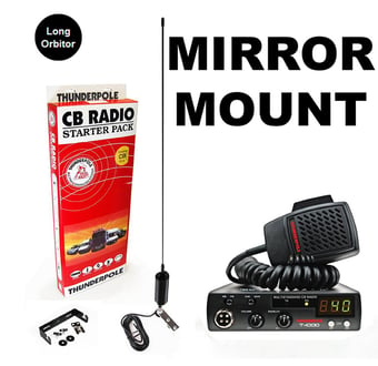 picture of Thunderpole 12 Volt CB Radio Starter Pack - Long Orbitor - Mirror Mount - [TP-STARTERTP4LONG]