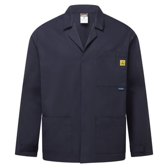 picture of Portwest AS18 - Anti-Static ESD Lab Jacket - Navy - PW-AS18NVR