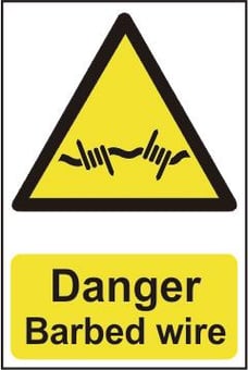 Picture of Spectrum Danger Barbed Wire - PVC 200 x 300mm - SCXO-CI-1115