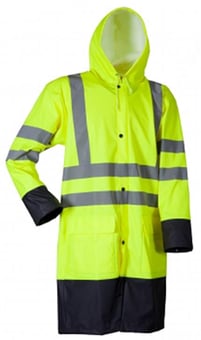 Picture of Lyngsoe - Microflex Hi-Viz Rain Jacket - Waterproof - Yellow/Navy - LS-LR8030-YELLOW