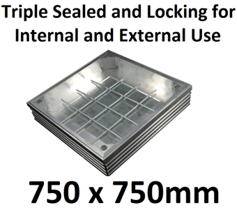 picture of Triple Sealed and Locking for Internal and External Use - Recessed Aluminium Cover - 750 x 750mm - [EGD-TSL-40-7575]