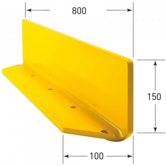 picture of BLACK BULL Sliding Door Protection Guard - Indoor Use -  6mm Gauge 800 x 150 x 100mm - Yellow - [MV-197.24.121]