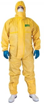 picture of Chemsplash Jet Spray Coverall Type 3/4/5/6 - Yellow - Disposable - BG-2790 - (DISC-R)