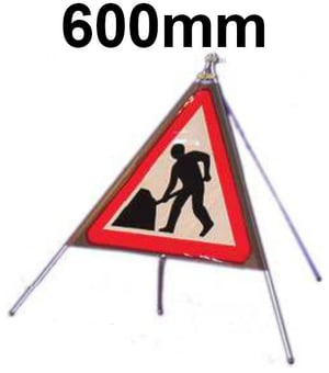 picture of Roll-up Traffic Signs - Men at Work - 600mm Tri. - Standard Reflective - [QZ-7001.600.SF]