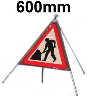Picture of Roll-up Traffic Signs - Men at Work - 600mm Tri. - Standard Reflective - [QZ-7001.600.SF]