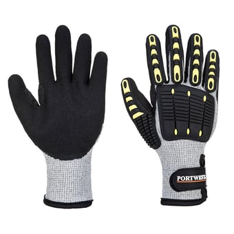 picture of Portwest A729 Anti Impact Level C Cut Resistant Thermal Grey/Black Gloves - Pair - [PW-A729G8R]