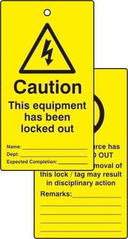 Picture of Spectrum Lockout tags - Caution This equipment has been lockout out - (Double sided 10 pack) - SCXO-CI-LOK080