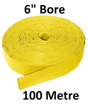 picture of 100 Metre 6" Bore - Medium Duty Layflat Hose - 130kg - [HP-MLFL6/100]