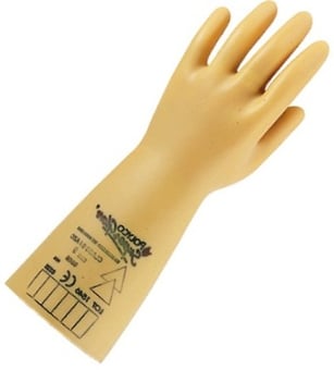 Picture of Polyco Class 0 Electricians Yellow Gloves - 360mm - BM-RE0360
