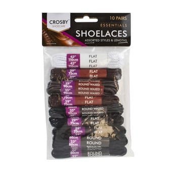 picture of Crosby Assorted Sized Shoe Laces 10pk - [OTL-316902]