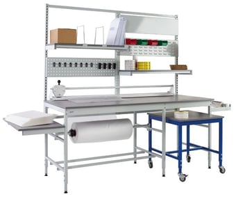 Picture of QMP Pack Tek Dual Workbench Kit 1 - 840-1100H x 1800W x 750D mm - Laminate Worktop - [QM-BPD841875PL1]