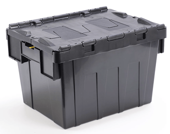 picture of BiGDUG Recycled Plastic Black Attached Lid Container - 30L - 260h x 300w x 400d mm - [BDU-BDALC4326BK]