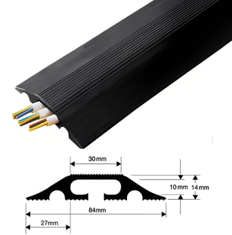 picture of Vulcascot Eco Office Floor Cable Protector - 30 x 10 mm Channel - Black - Price per meter - [VS-R07-B]