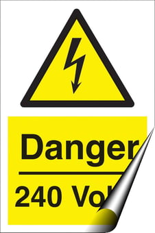 picture of Danger 240 Volts Sign - 200 x 300Hmm - Self Adhesive Vinyl - [AS-WA7-SAV]