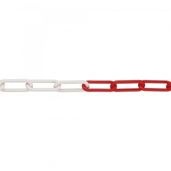 Picture of M-POLY Visible 6 - Red/White - Polyethylene Barrier Chain - 6mm Gauge - 1m Length - [MV-212.10.805]