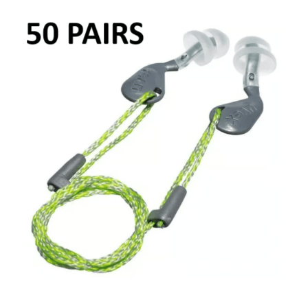 Uvex - 50 Pairs - Xact-fit Reusable Corded Earplugs 26 dB Size M/L - [TU-2124020]