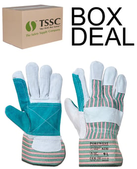 picture of Portwest A230 Double Palm Grey Rigger Gloves - Box Deal 72 Pairs - IH-PWA230GRR