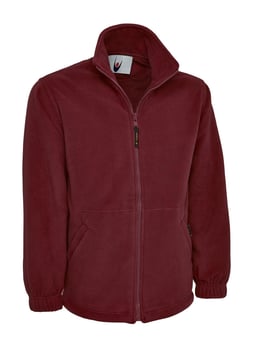 picture of Uneek Premium Full Zip Micro Maroon Red Fleece Jacket - UN-UC601-MRN