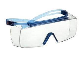 Picture of 3M SecureFit 3700 Overspectacles Blue Temples Anti-Scratch Clear Lens - [3M-SF3701ASP-BLU-EU]