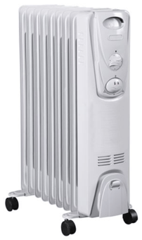 Picture of Tolbec - Oil Heater - 9 Fin 2000w - Adjustable Thermostat - White - [OS-20/002/090]