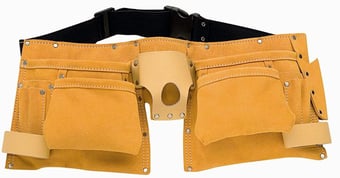 picture of Climax Top Grain Leather Double Tool Belt with three saddle-Pockets - Amazing Price - [CL-TO-LEA-D]