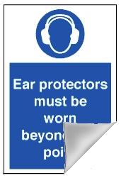 picture of Ear Protection Sign LARGE - 400 x 600Hmm- Self Adhesive Vinyl - [AS-MA84-SAV]
