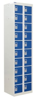 picture of QMP Personal Effects Locker - 20 Compartment - Dark Blue Doors - 1800H x 450W x 380D mm - [QM-LR184538YBXX]