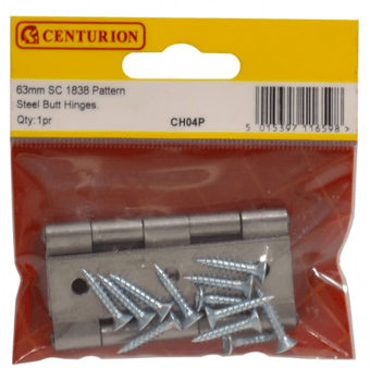 Picture of Centurion SC Steel Butt Hinge - 63mm - Pack of 5 Pairs - [CI-CH04P]