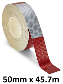 picture of Heskins Glass Bead DOT Tape Red/White - 50mm x 45.7m - [HE-H6602A-50]