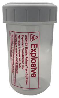 picture of Clear/Red Plastic Detonator Container - [TMS-TRS-0059-138050] - (LP)