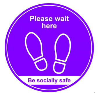 Picture of Floor Graphic - Please Wait Here - Purple - 400mm - [CI-STP009] - (DISC-X)