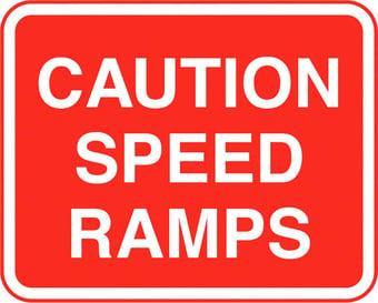 picture of Parking & Site Management - Caution Speed Ramps Sign - Class 1 Ref  BSEN 12899-1 2001 - 600 x 450Hmm - Reflective - 3mm Aluminium - [AS-TR35-ALU]