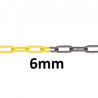 picture of M-FERRO Signal 6 - Yellow/Black - Steel Barrier Chain - 6mm Gauge - Galvanised and Plastic Coated - 1m Length - [MV-213.11.240]