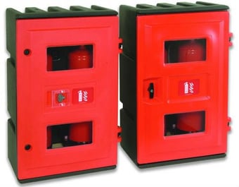picture of Fire Fighting Equipment Cabinet - 2 x 9kg/9l with 1 x 2kg Extinguisher - [HS-HS85]