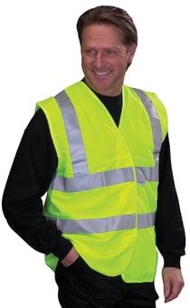 Picture of Flame Retardant Yellow Hi Vis 2 Band & Brace Waistcoat - YO-HVW100FR