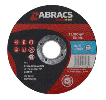 picture of Abracs Proflex 115mm x 3mm x 22mm Flat Metal Cutting Disc - A30S4BF Grade - Box of 25 - [ABR-PF11530FM]
