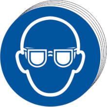 Picture of Spectrum Wear eye protection symbol - SAV 100mm dia. Pack of 10 - SCXO-CI-0041