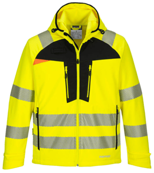 picture of Portwest - DX4 Hi-Vis Softshell 3L - Yellow/Black - Polyester Micro Polar Fleece - 210g - PW-DX475YBR