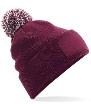 Picture of Beechfield B443 Snowstar Patch Beanie Burgundy Red - [BT-B443-BDY]